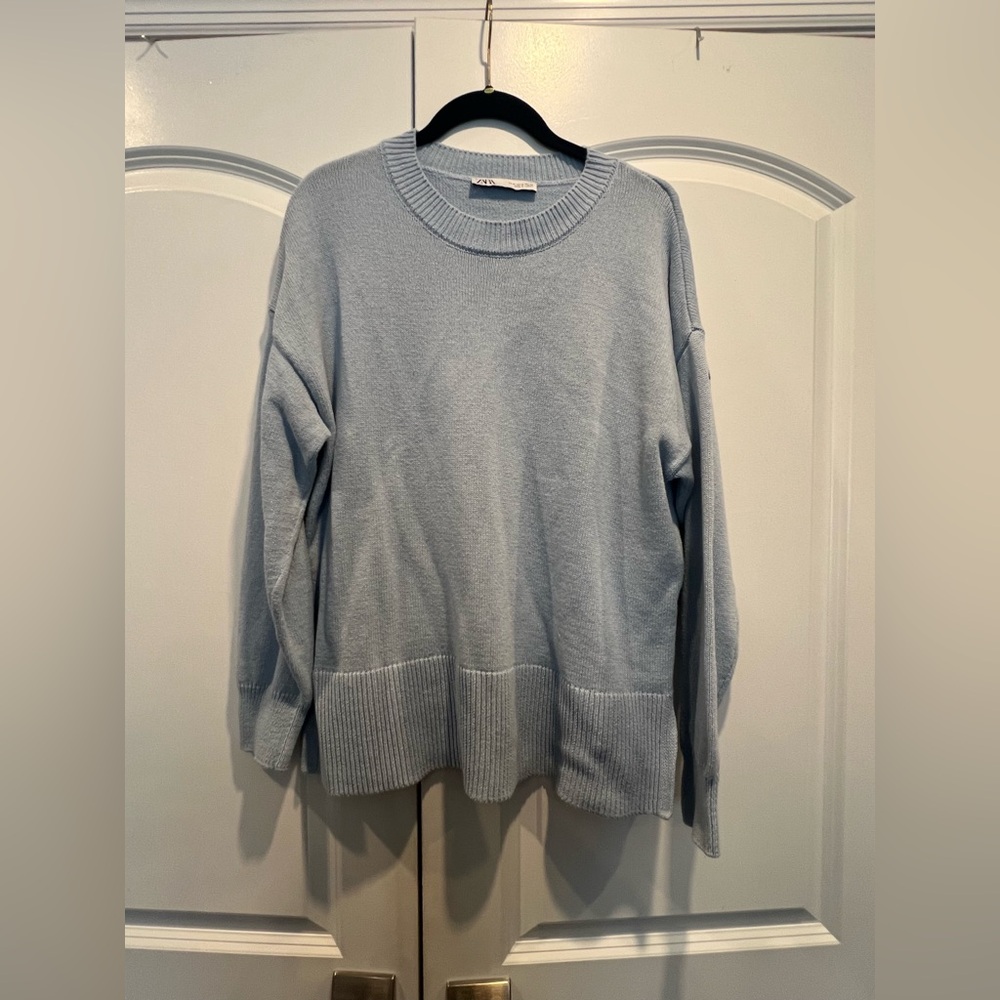 Zara Soft Blue Knit Top